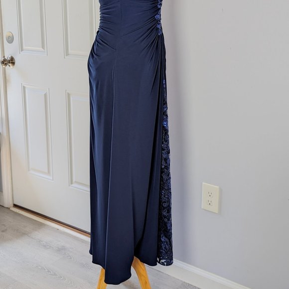 JADE Couture Blue Maxi Gown Dress Sz 2 - Picture 4 of 7